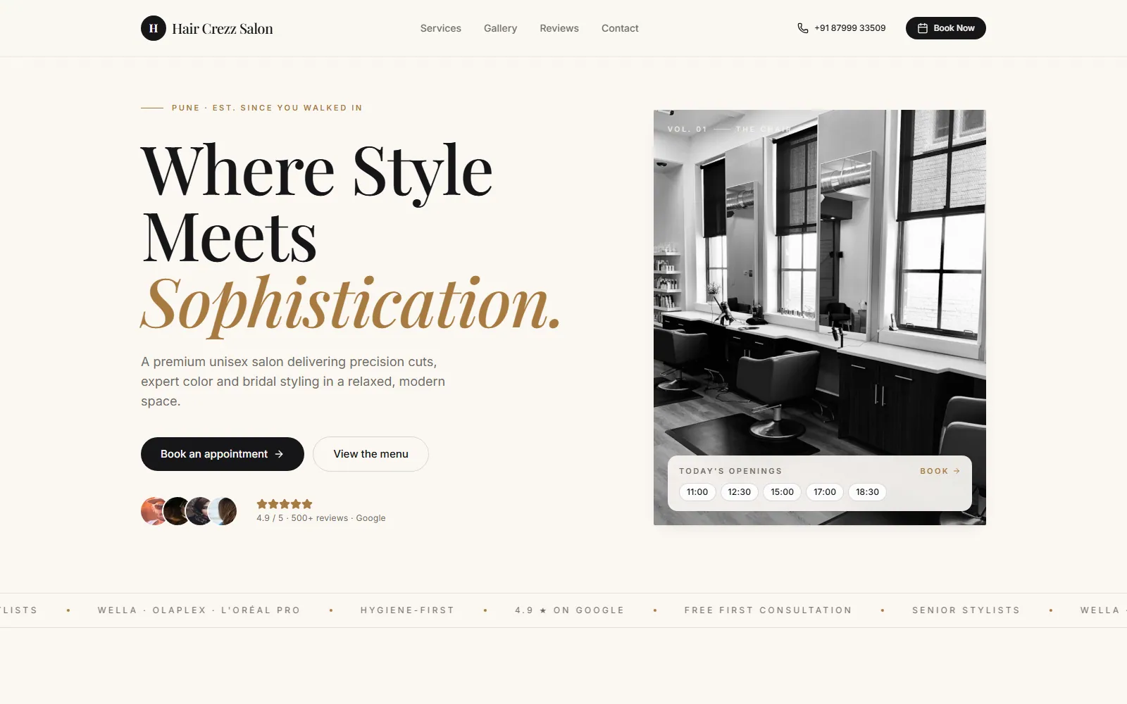 Hair Crezz — Salon Booking Template — case study by Manuj Rai (Manuj Rai)